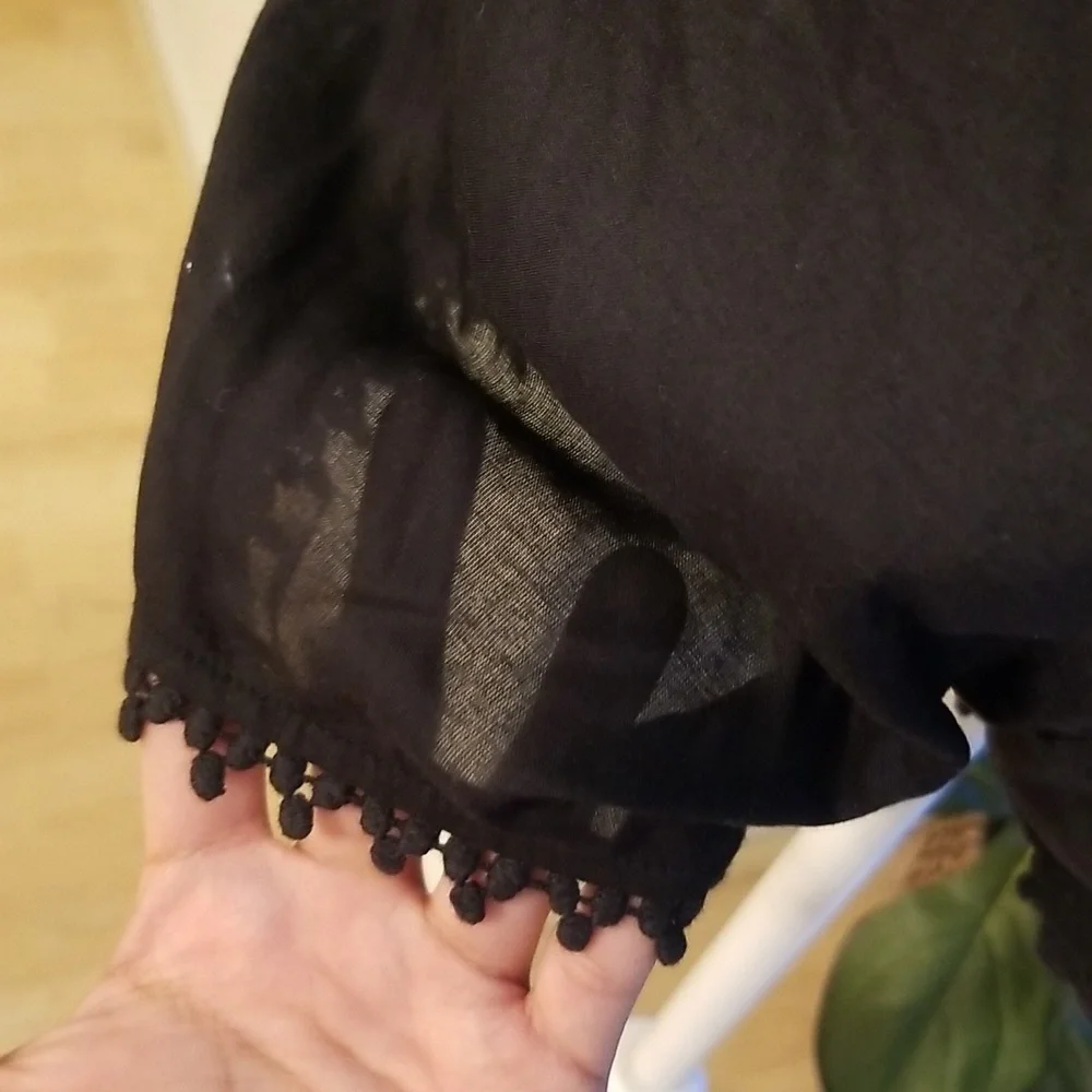 Topshop Sheer Black Top Knit V Neck Romper Sexy See Through Cheeky - Picture 8 of 12
